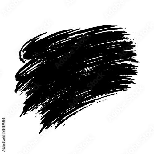 Bold Black Paint Brush Stroke - Textured Vector Illustration for Backgrounds and Abstract Design