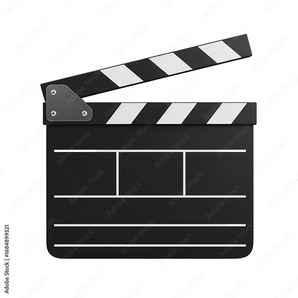 Fototapeta premium Film Clapperboard Icon Stock Photo Movie Production Equipment Cinematography Filmmaking Industry Vector Graphic