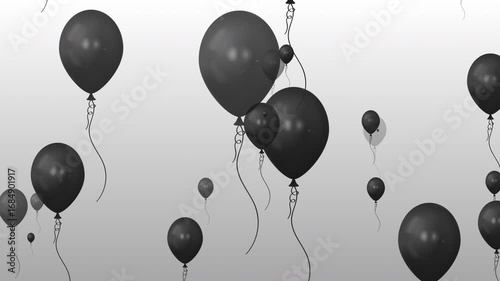 Black Balloons Floating Animation