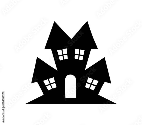 haunted house silhouette. house icon vector illustration