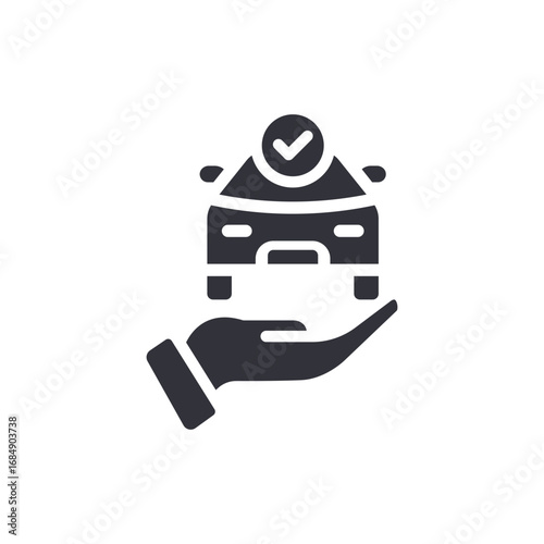 Ensuring Car Safety With Service And Guarantee Depicted By Hand Offering Vehicle