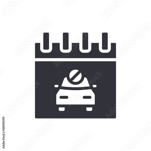 Scheduled Vehicle Restriction Notice Symbolizing Upcoming Transportation Limitation Date