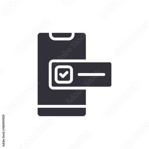 Mobile Phone Interface Showing Task Completion With Tick Mark And Horizontal Bar Indicator