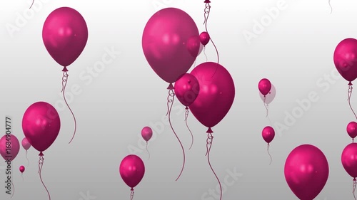 Pink Balloons Floating Animation