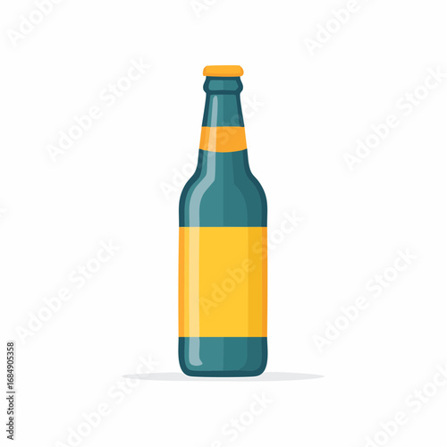 Icône vectorielle minimaliste d’une bouteille de bière sans étiquette