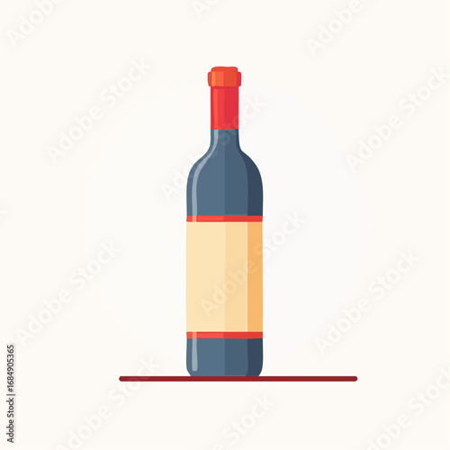 Icône vectorielle minimaliste d’une bouteille de vin sans étiquette