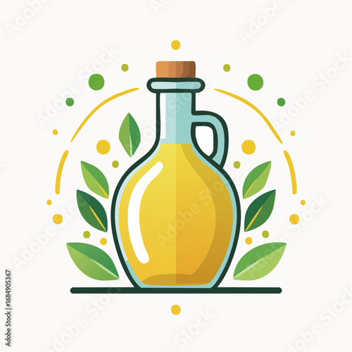 Icône vectorielle minimaliste d’une bouteille d’huile d’olive