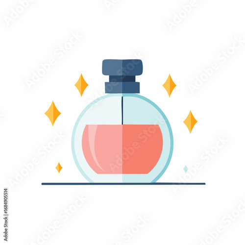 Icône vectorielle minimaliste d’un flacon de parfum sans étiquette