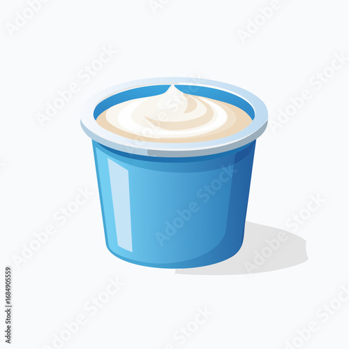 Icône vectorielle minimaliste d’un pot de yaourt neutre