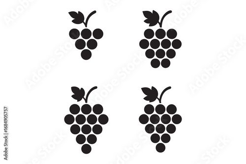 Fresh Black Grapes isolated on white background