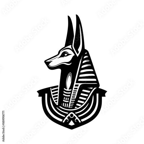 Anubis Egyptian God Jackal Head Vector Icon Symbol of Ancient Mythology