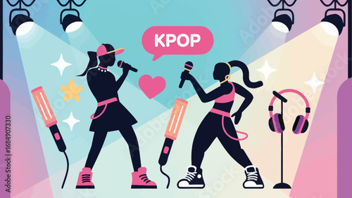 K-Pop Girl Groups Performing on Stage