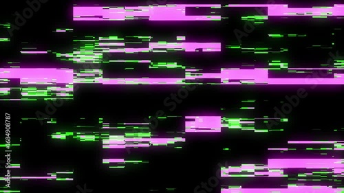 Hacked computer screen with glitch effect. Error templates with distortion lines. Abstract digital background with colored noise waves. 3D rendering.