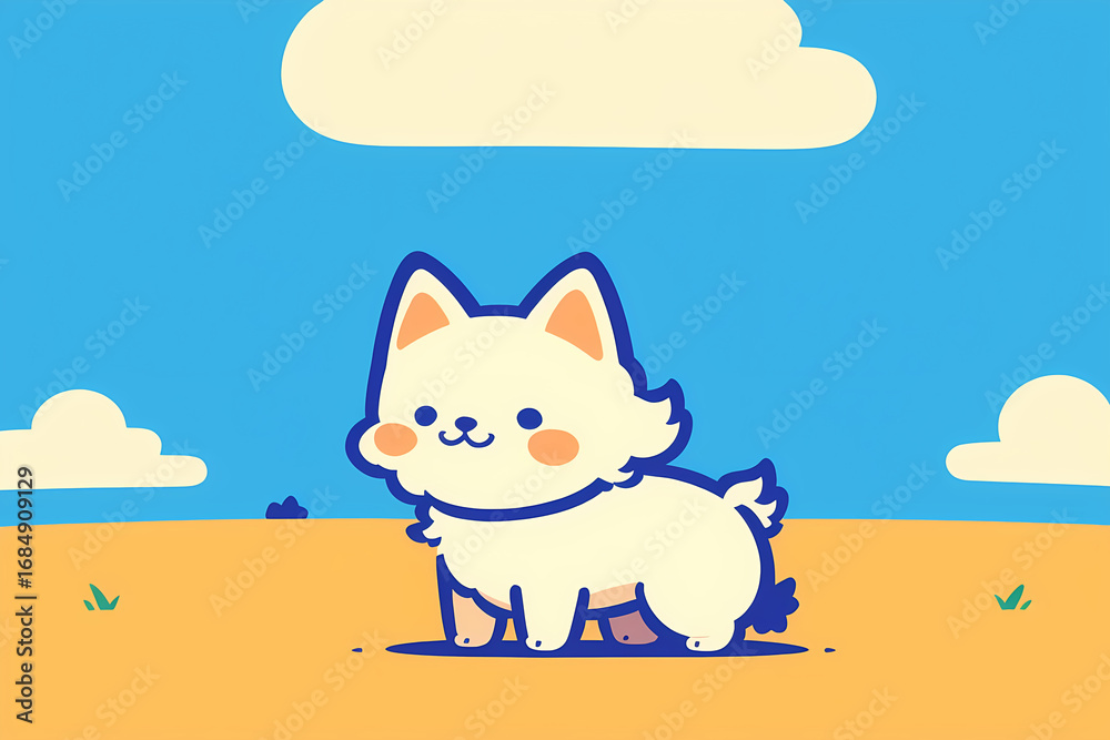 Fototapeta premium Cute Cartoon Dog 