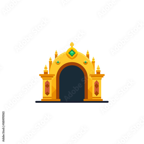 a majestic archway of solid gold and precious jewe