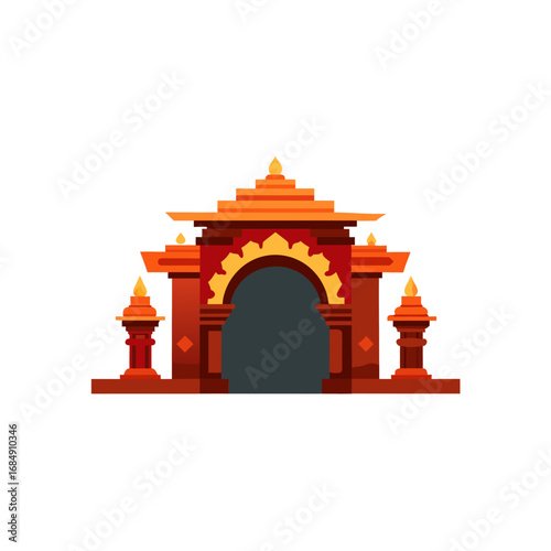 an ancient temple archway  weathered by time and a