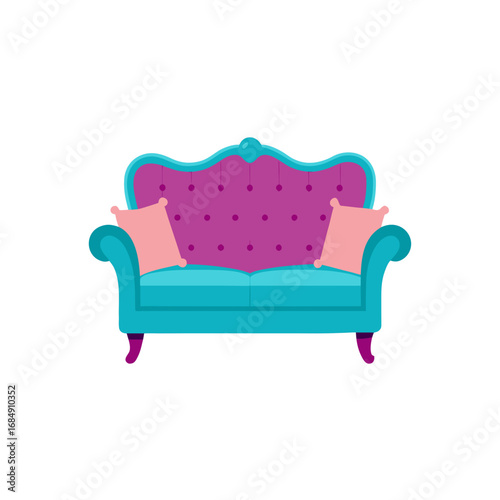 an elegant two seater sofa with tufted upholstery 