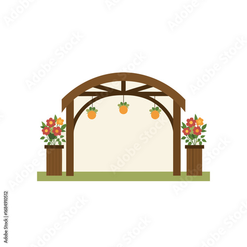 a rustic farm archway  made of weathered barn wood