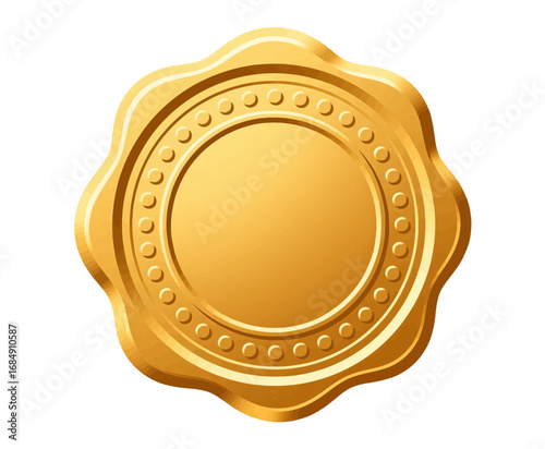 Golden Seal of Excellence with Intricate Beading