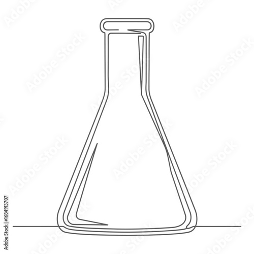 Laboratory flask outline science experiment glassware vector