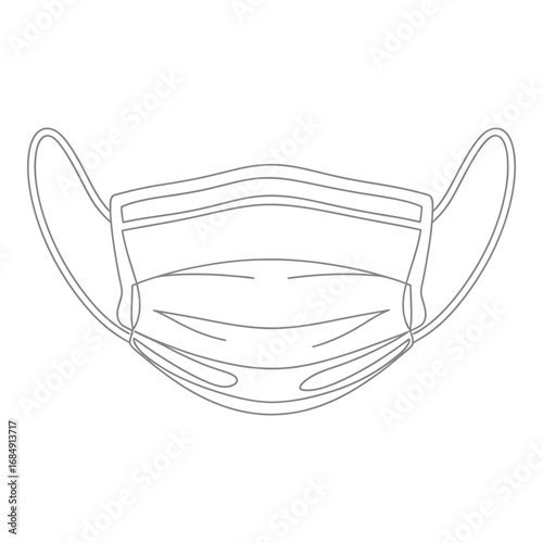 Medical face mask line art protection health