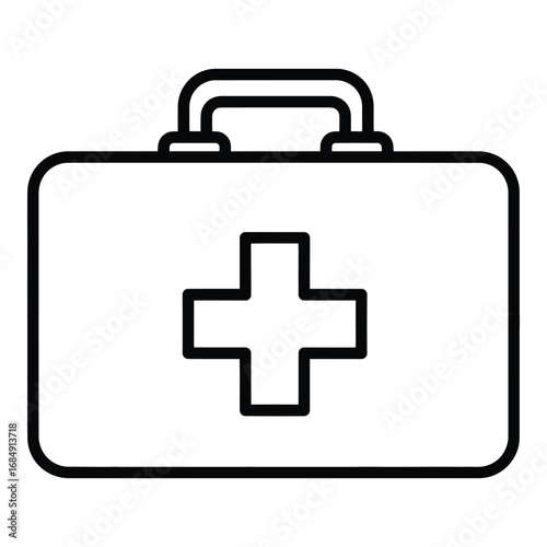 Medical first aid kit with cross symbol vector