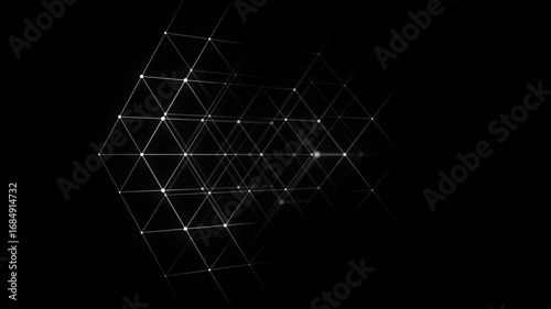 Cyber network connection structure in the form of a cube. Technology connect big data. Science background. Abstract geometric 3D objects. 3D rendering.