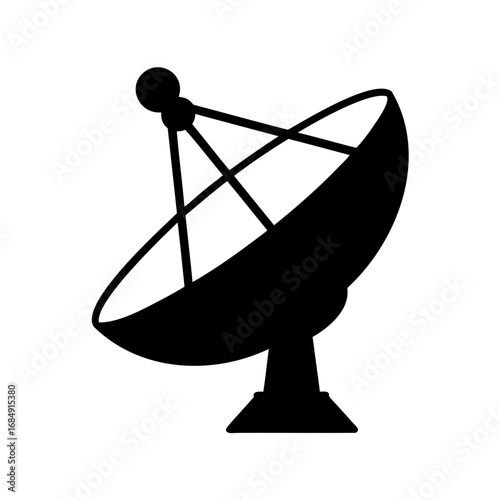 Silhouette of a satellite dish antenna for communication and technology