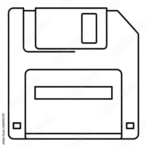 Floppy disk outline simple graphic diskette storage