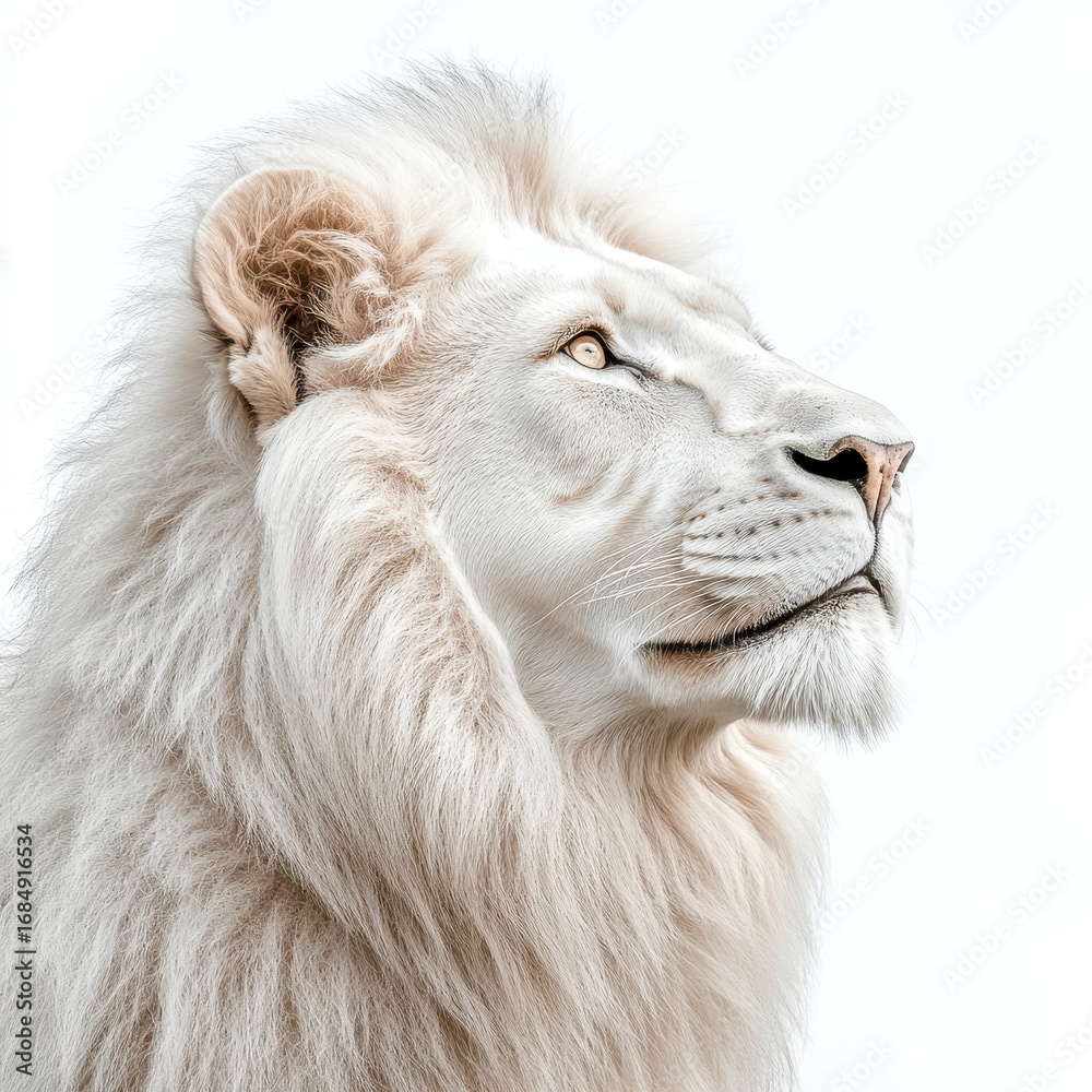 Fototapeta premium white lion isolated on white background.