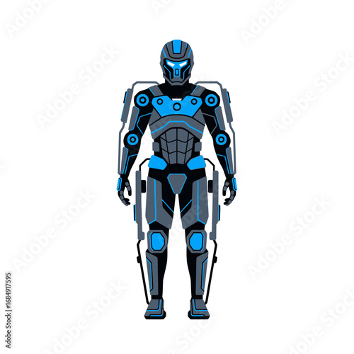 blue screen robot isolated