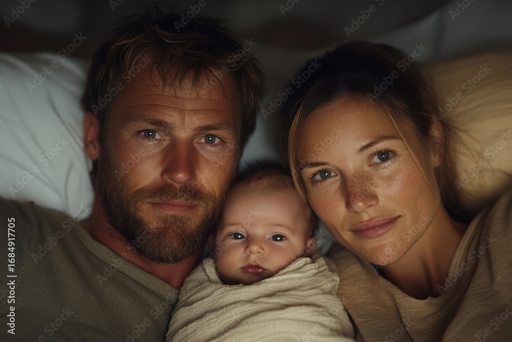 Fototapeta premium Joyful Family Welcoming Their New Baby