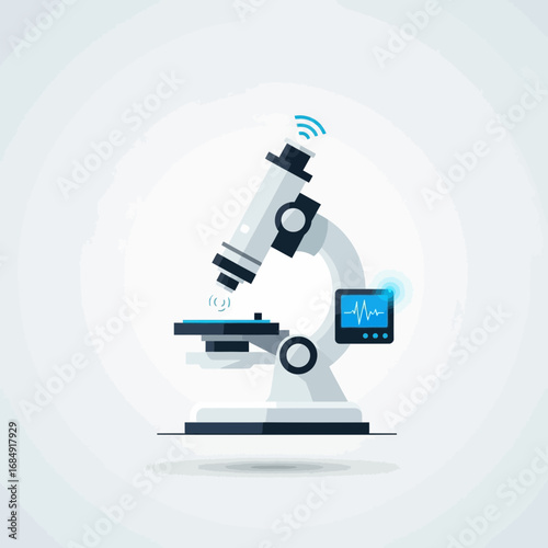 vector illustration of a microscope