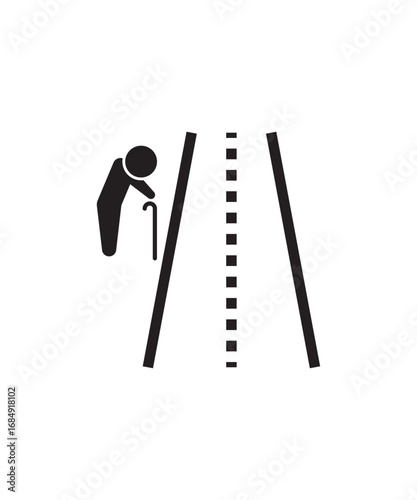 old man with road icon, vector best flat icon.