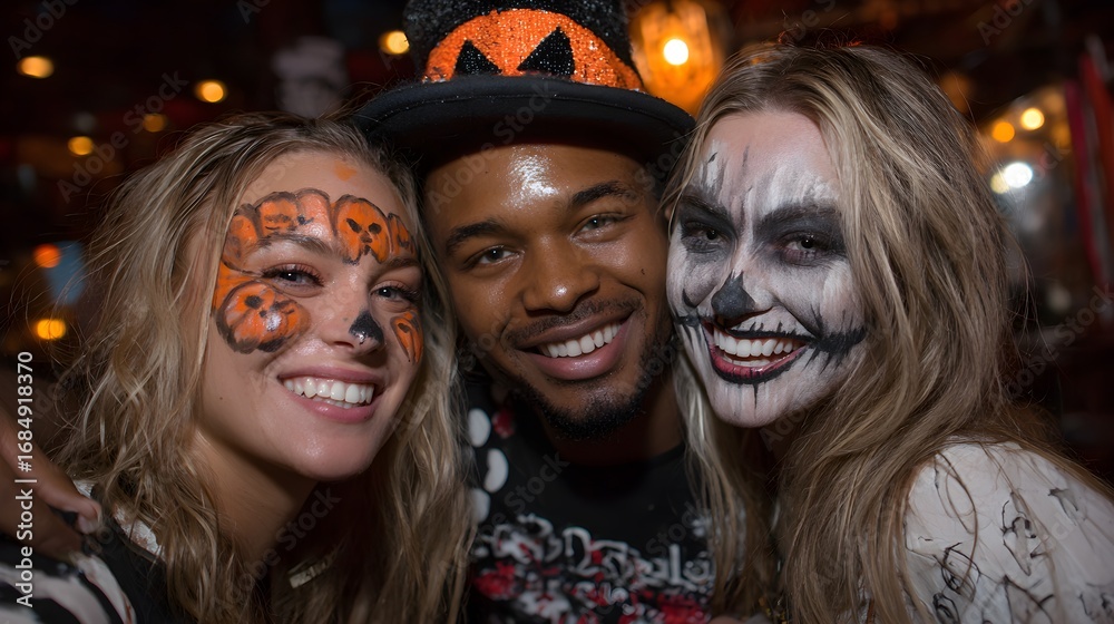 Fototapeta premium group of halloween people