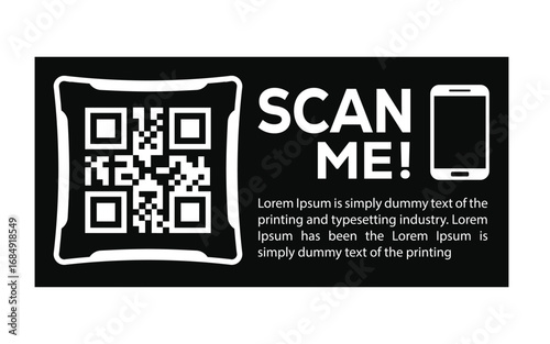 Scan QR code icon. Digital scanning qr code. QR code scan for smartphone. Scan Here text on top of the qr code