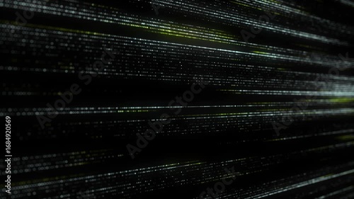 Abstract digital flow particles. Cyber network connection background. Big data visualization. Technology colors backdrop. 3d rendering.