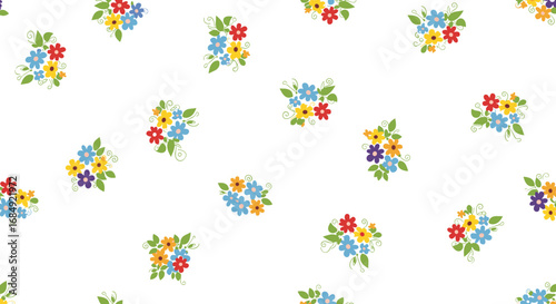 Charming daisy flower pattern with a whimsical springtime aesthetic