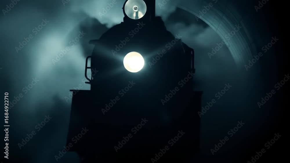 custom made wallpaper toronto digitalSteam Engine Emerging from Tunnel with Smoke and Light