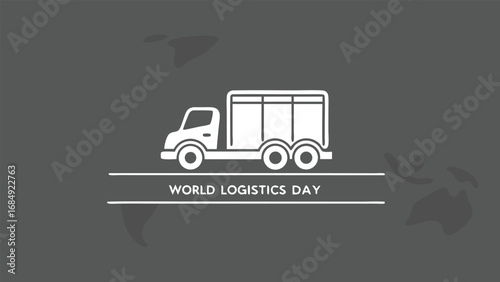 World logistics day with truck and map illustration