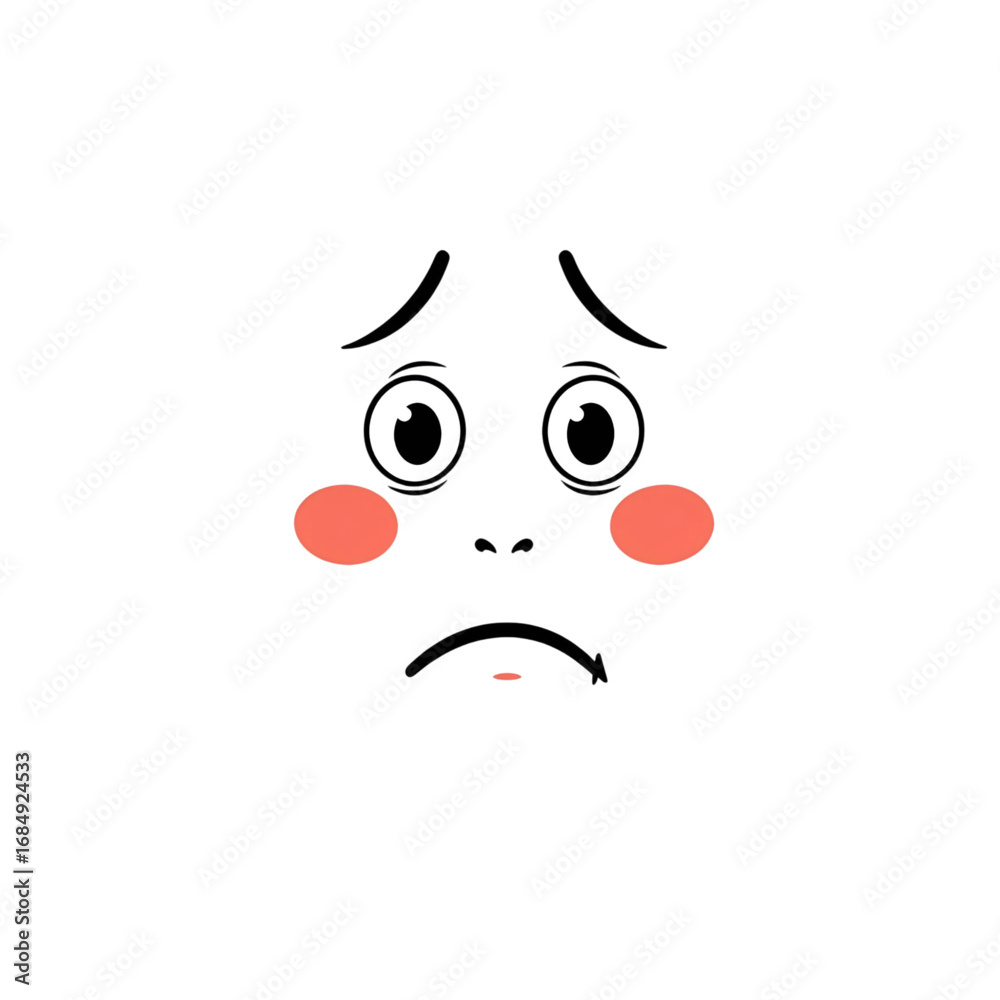 Obraz premium Vector Cartoon Emotion - Anxious 
