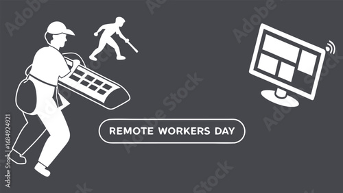 Remote workers day with people working remotely on computers