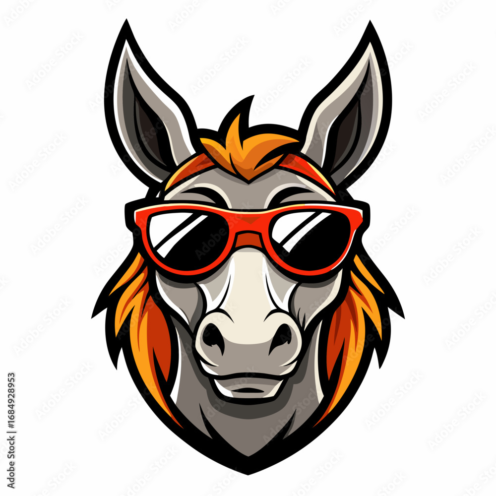 Obraz premium colorful illustration of a mule head mascot
