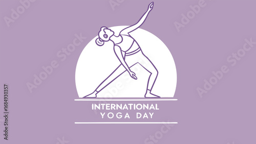 International yoga day illustration of woman in yoga pose