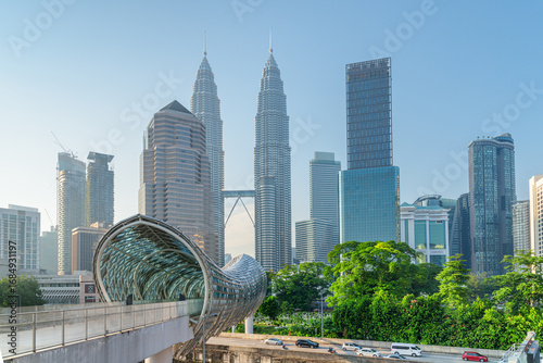 Awesome Kuala Lumpur skyline. Amazing view of skyscrapers