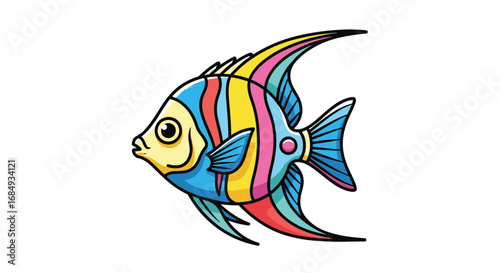 Vibrant tropical angelfish swimming gracefully through coral reefs ocean marine life