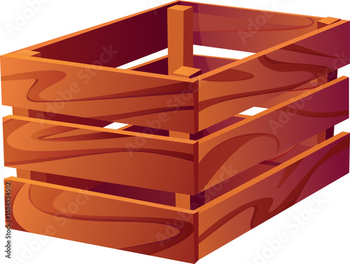 vector illustration of wooden box, planks, box, sticker, print, element, autumn, to
