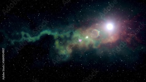 soft moving nebula space stars night sky animation background new quality nature scenic school cool education colorful light video footage