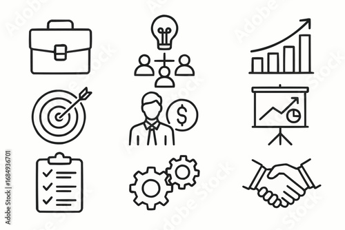 Business Management Icons Set