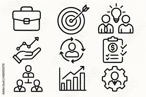 Business Management Icons Set